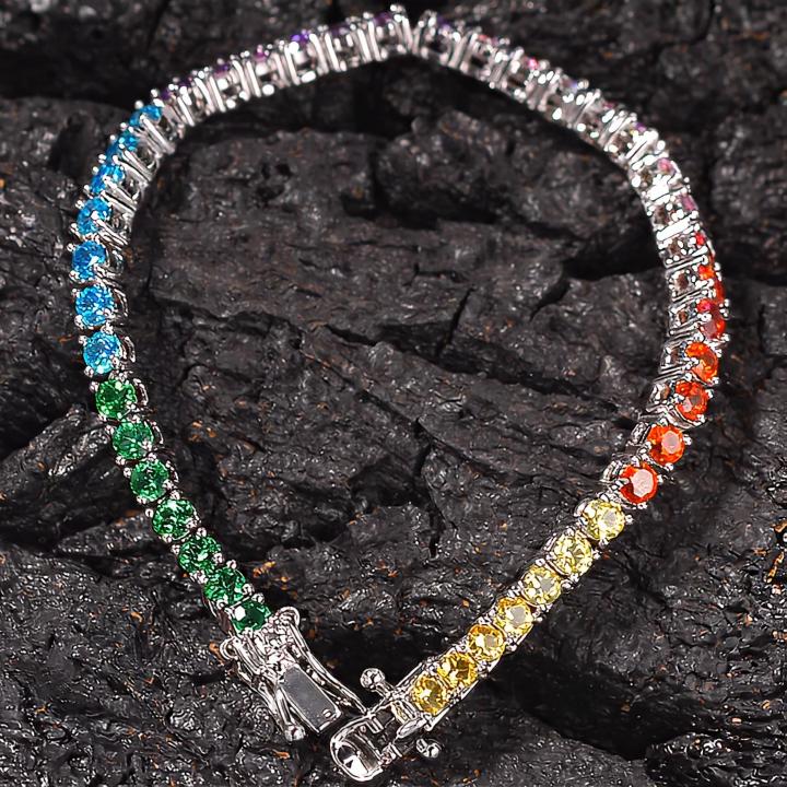 3.5mm Colored Iced Out Tennis Bracelet 3.5mm Colored Iced Out Tennis Bracelet