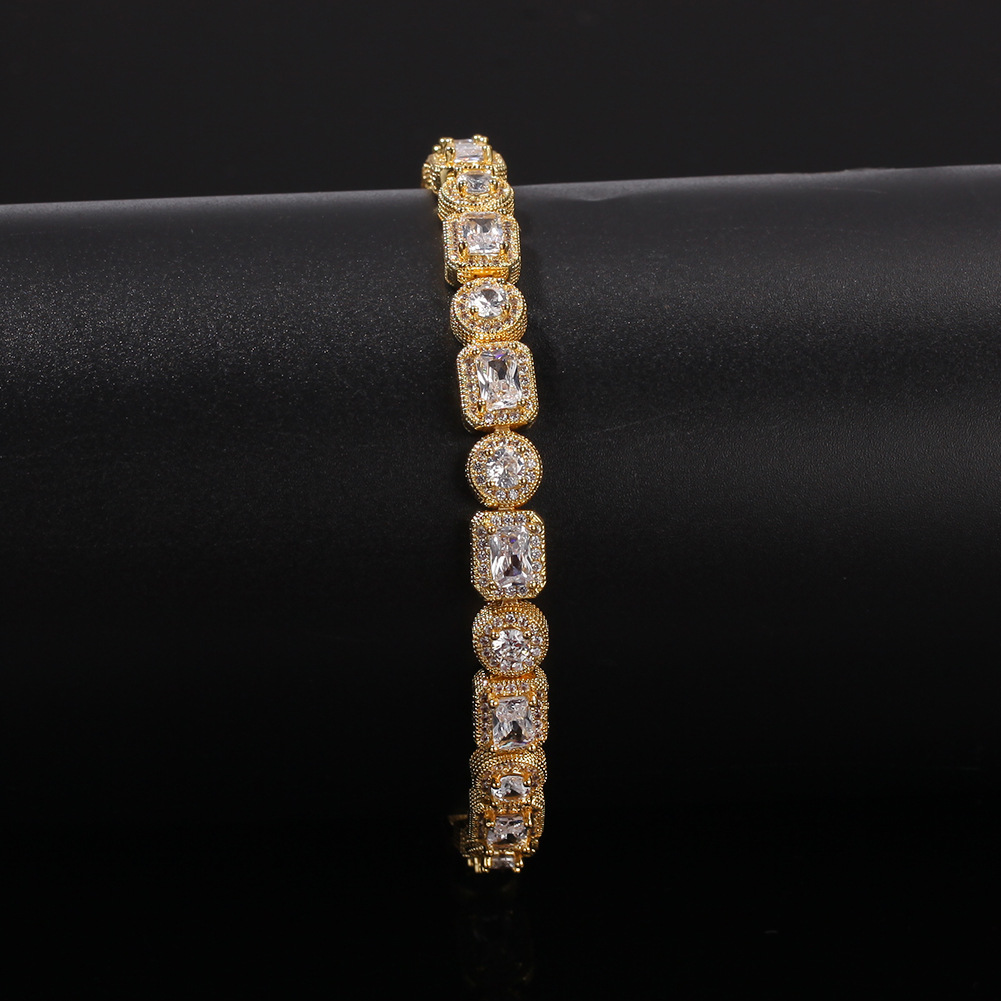 Iced 8mm Baguette&Round Cut Bracelet