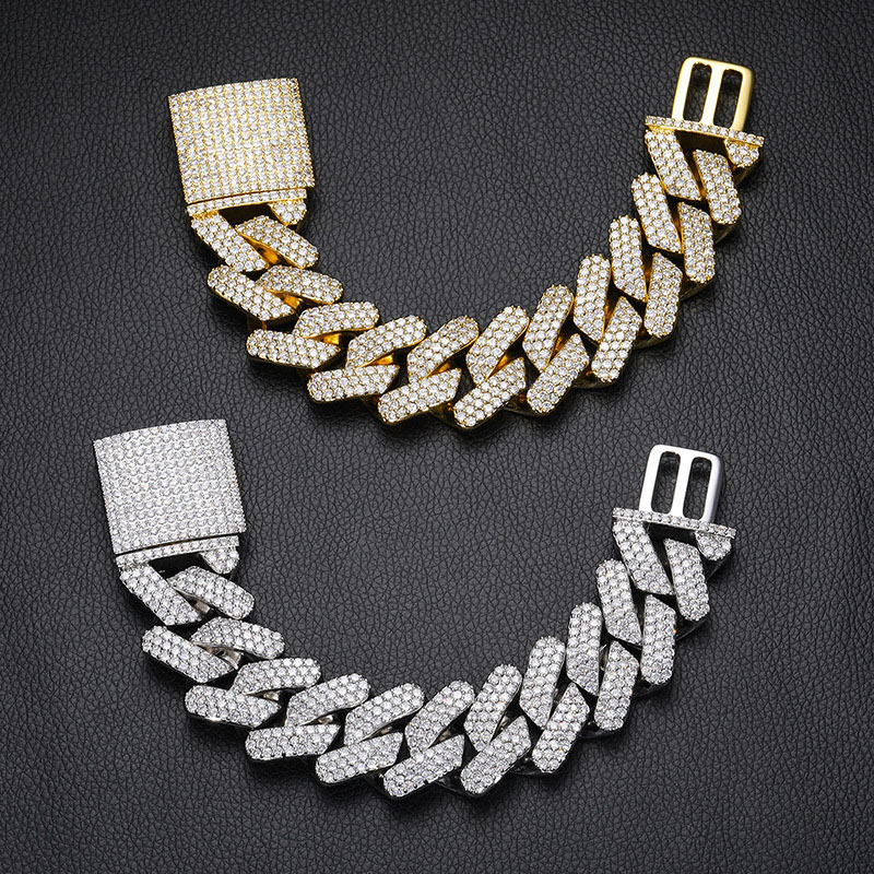 Iced Out 30mm Miami Cuban Bracelet with Big Box Clasp