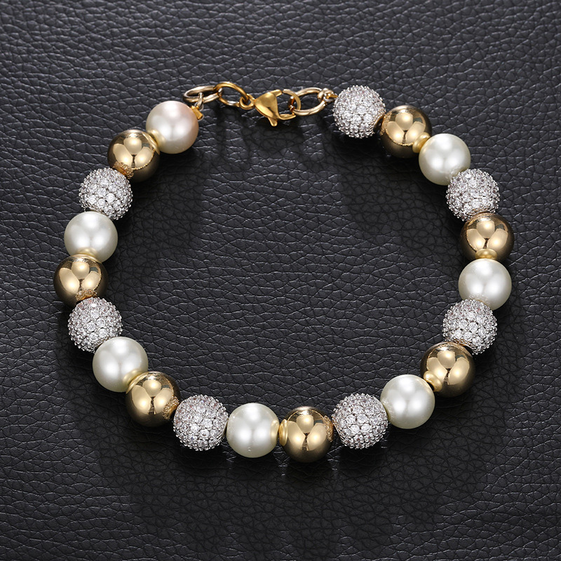 10mm Iced Beads Pearl Bracelet