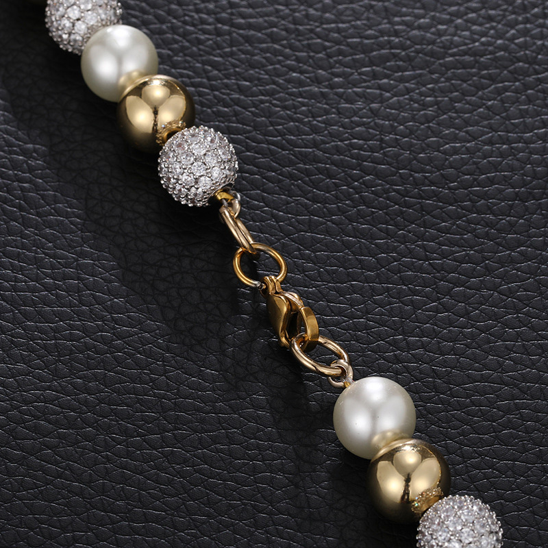 10mm Iced Beads Pearl Bracelet