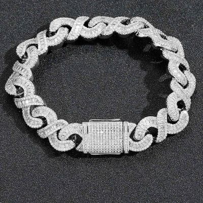 Iced Out 12mm Baguette Cut Infinity Link Bracelet