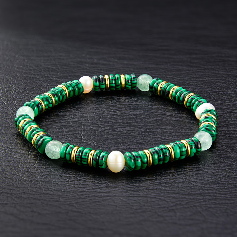 6mm Natural Stone Malachite Bracelet