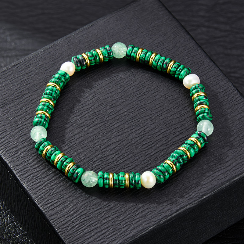 6mm Natural Stone Malachite Bracelet