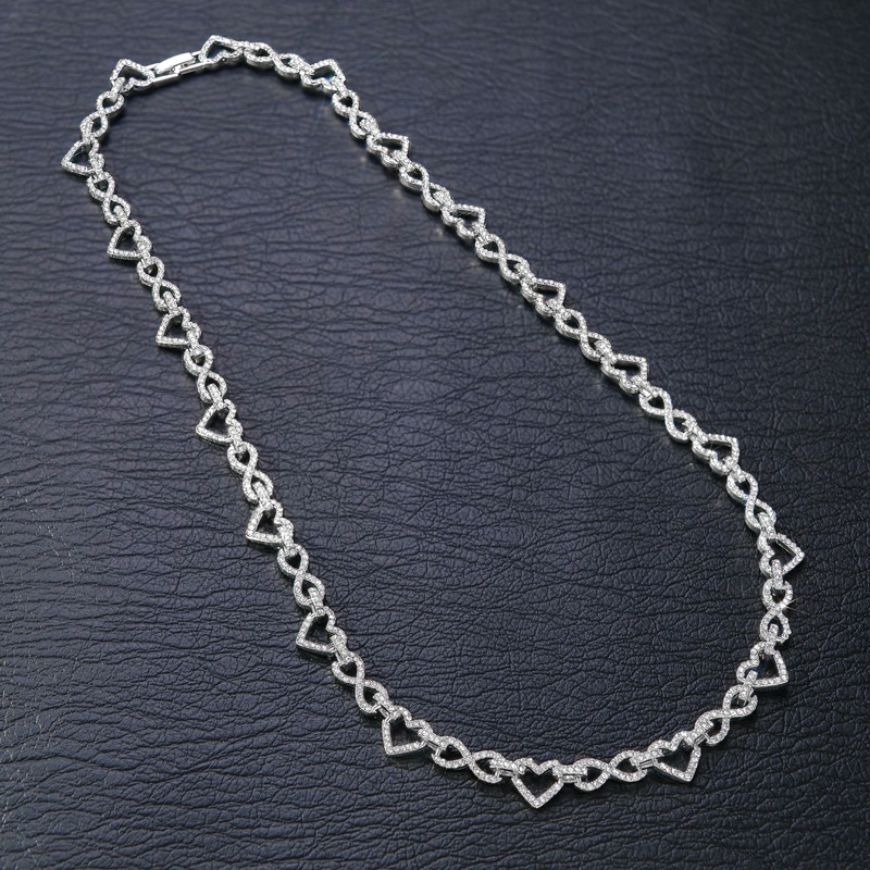 Iced Out Infinity Heart Chain