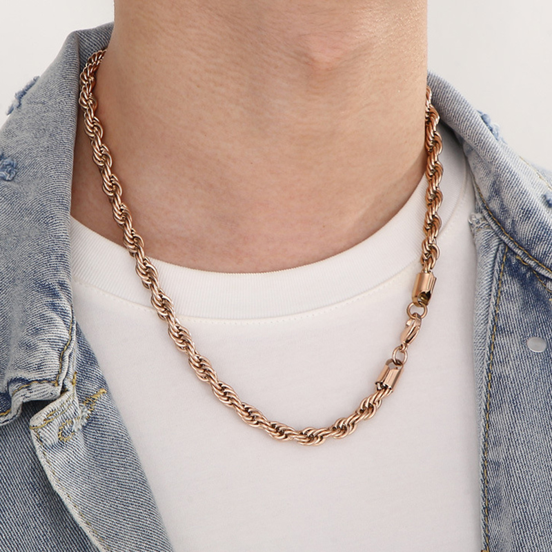 3mm/4mm/5mm/6mm/7mm/8mm Rope Chain in Rose Gold