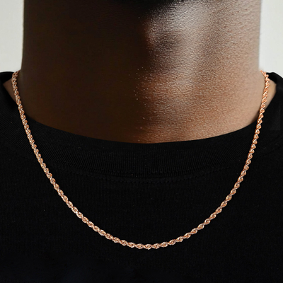 3mm/4mm/5mm/6mm/7mm/8mm Rope Chain in Rose Gold