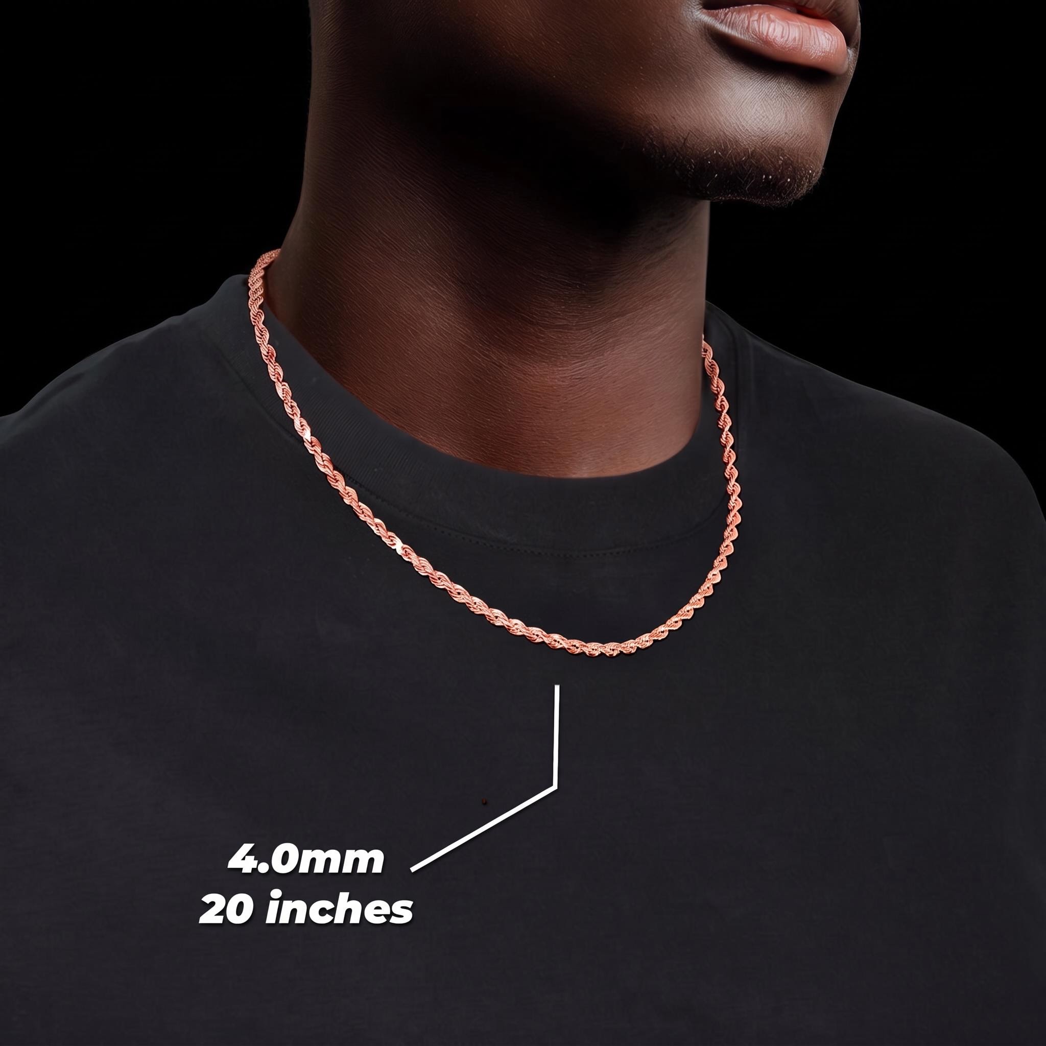 3mm/4mm/5mm/6mm/7mm/8mm Rope Chain in Rose Gold 3mm/4mm/5mm/6mm/7mm/8mm Rope Chain in Rose Gold
