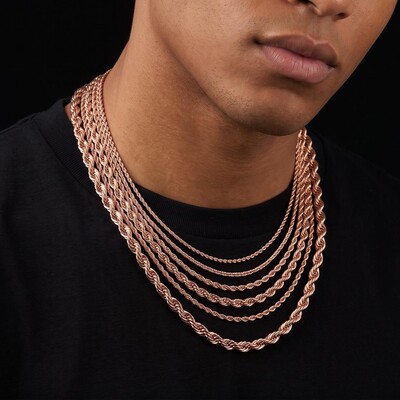 3mm/4mm/5mm/6mm/7mm/8mm Rope Chain in Rose Gold