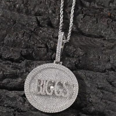 Iced Out Custom Letters Rotatable Pendant