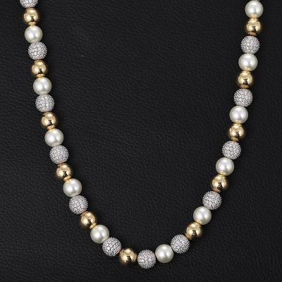 10mm Iced Beads Pearl Chain