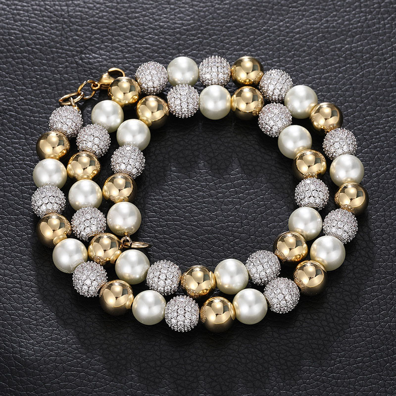 10mm Iced Beads Pearl Chain