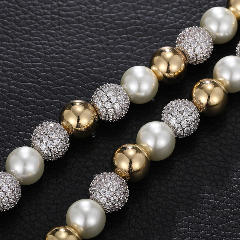 10mm Iced Beads Pearl Chain