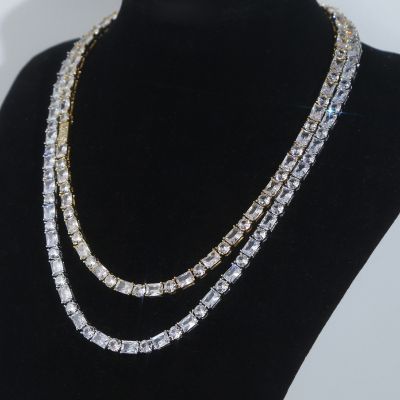 5mm Baguette&Round Stone Tennis Chain