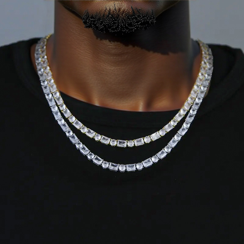 5mm Baguette&Round Stone Tennis Chain