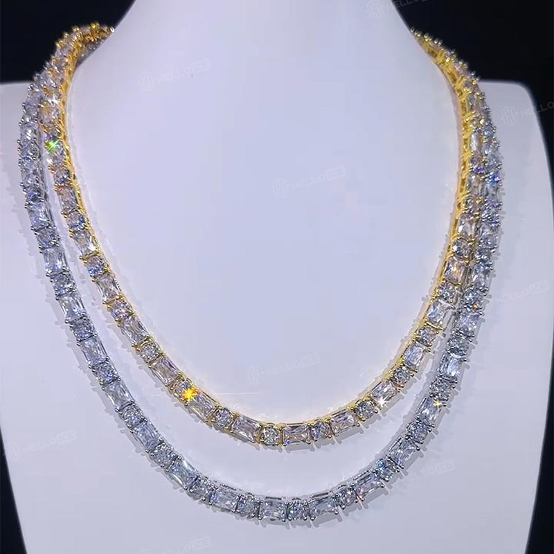 5mm Baguette&Round Stone Tennis Chain