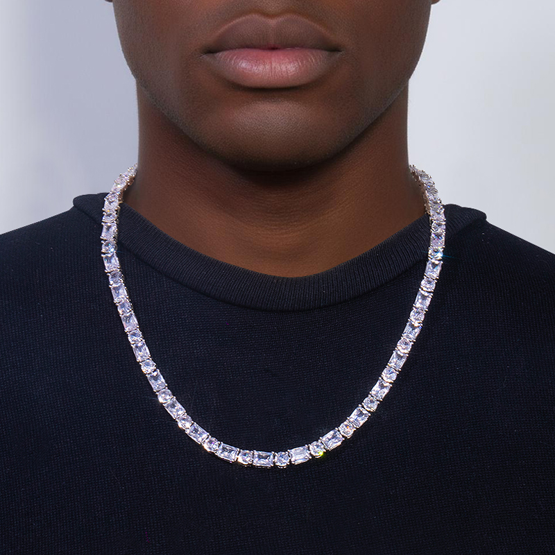 5mm Baguette&Round Stone Tennis Chain