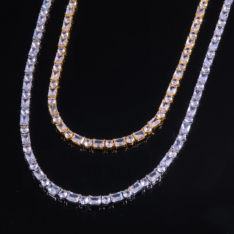 5mm Baguette&Round Stone Tennis Chain