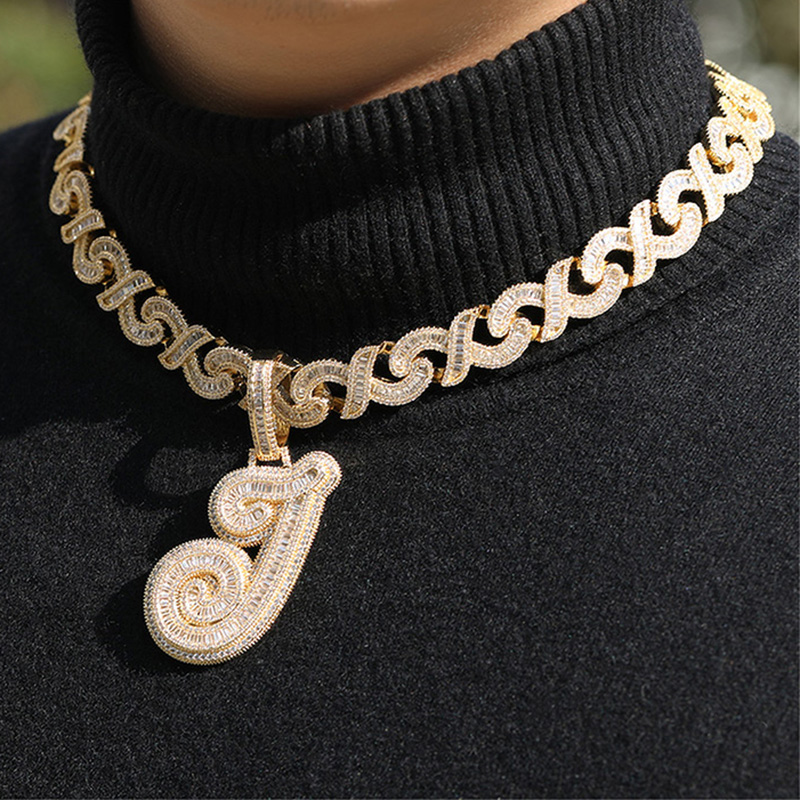 Iced Out 12mm Baguette Cut Infinity Link Chain