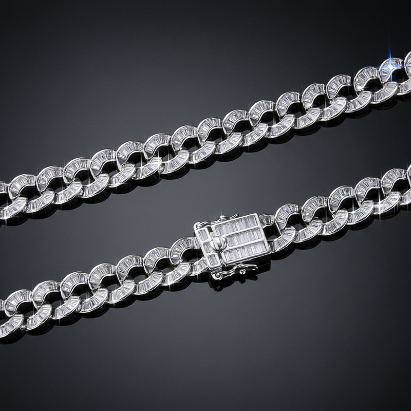 Iced Out 10mm Baguette Cut Chain