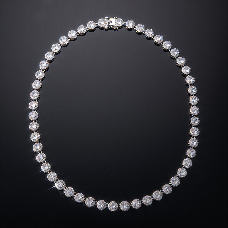 Iced Out 7mm Tennis Necklace in White Gold