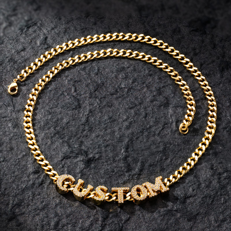 Iced Custom Cuban Link Name Necklace