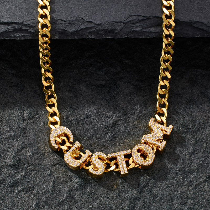 Iced Custom Cuban Link Name Necklace