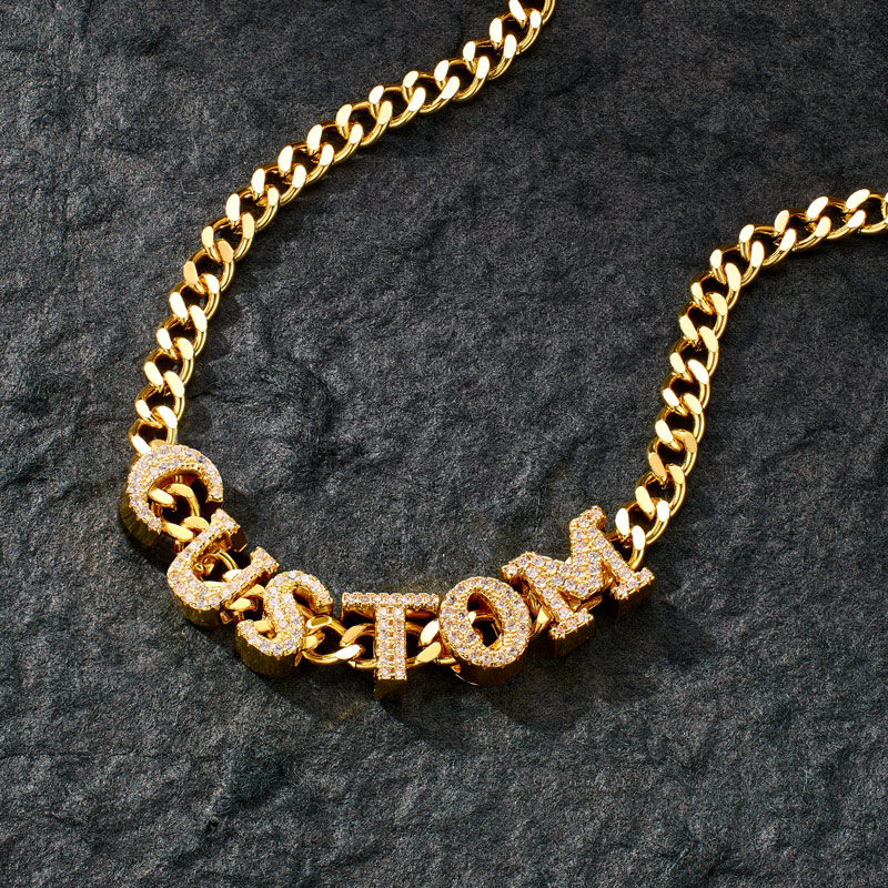 Iced Custom Cuban Link Name Necklace