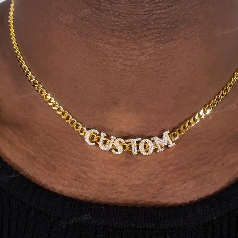 Iced Custom Cuban Link Name Necklace