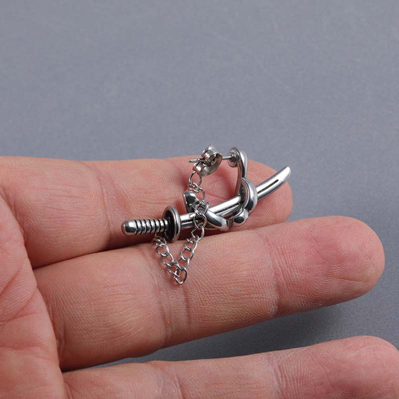 Chain Samurai Sword Earrings