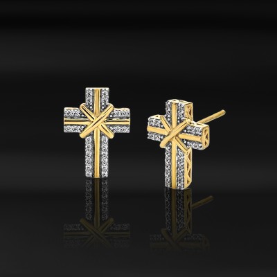 Cross Infinity Symbol Stud Earrings