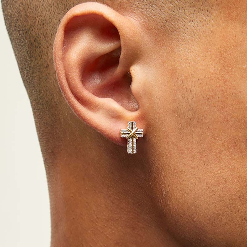 Cross Infinity Symbol Stud Earrings