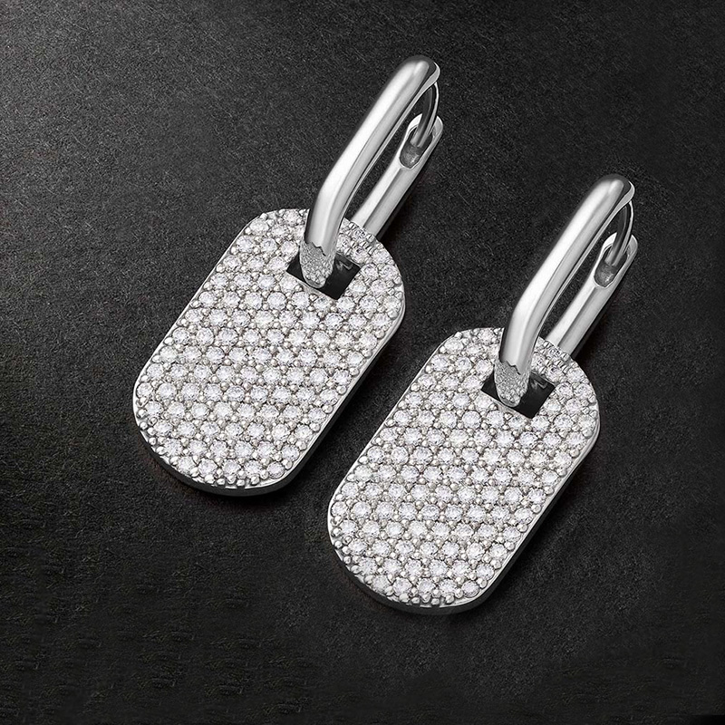 3.5CTW White Diamond Dangle Earrings