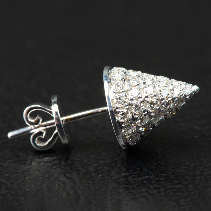 Iced Conical Pointed Stud Earrings