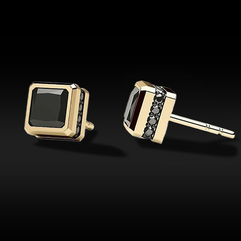 2.12 CTW Black Diamond Stud Earrings