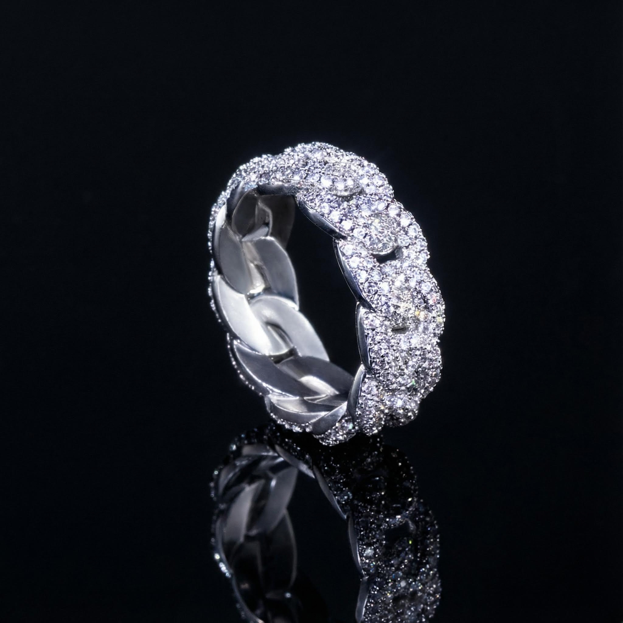 8mm 925S & VVS Moissanite Fully Paved Cuban Ring 8mm 925S & VVS Moissanite Fully Paved Cuban Ring