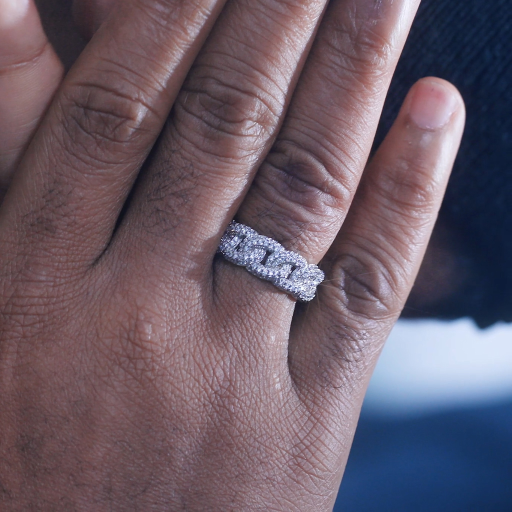 8mm 925S & VVS Moissanite Fully Paved Cuban Ring 8mm 925S & VVS Moissanite Fully Paved Cuban Ring