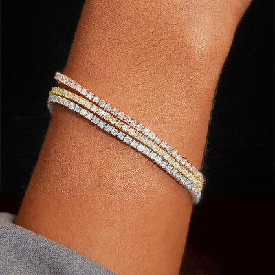 2mm Moissanite S925 Sterling Silver Tennis Bracelet