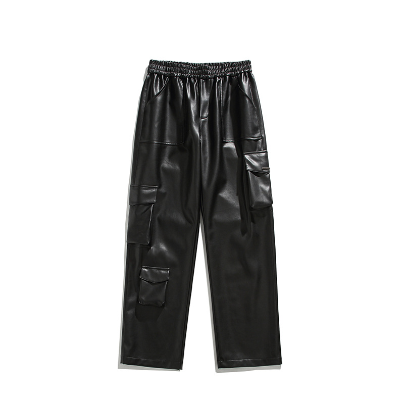 Hip Hop Matte Pocket Leather Pants