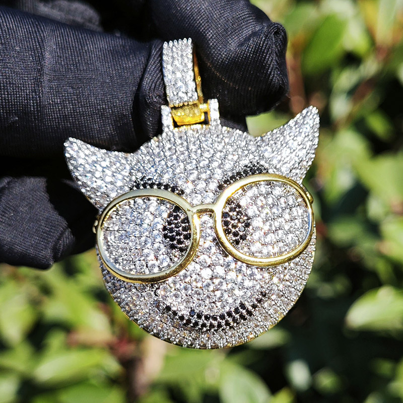 Iced Out Glasses Devil Pendant