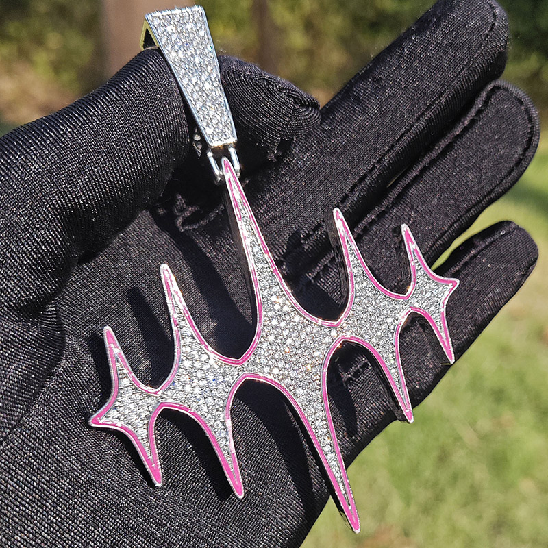 Glow in the Dark Iced Stars Pendant