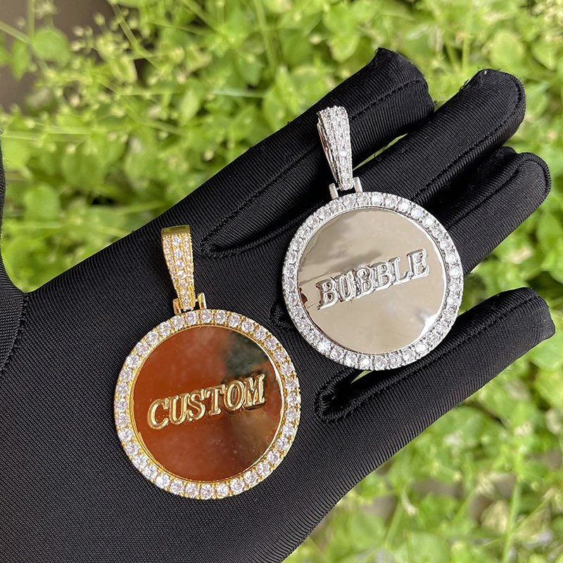 Iced Out Custom Round Name Pendant