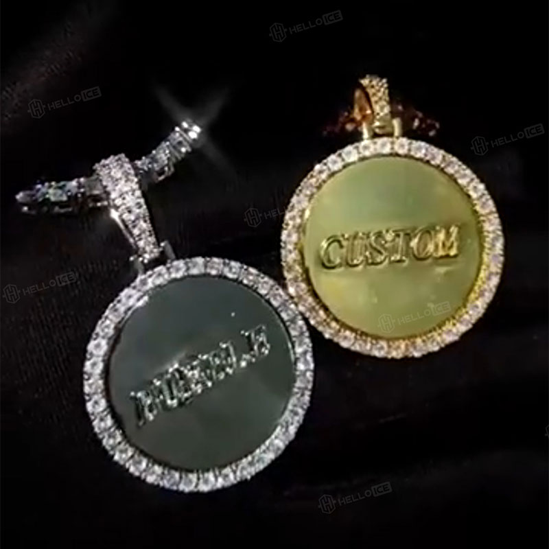 Iced Out Custom Round Name Pendant