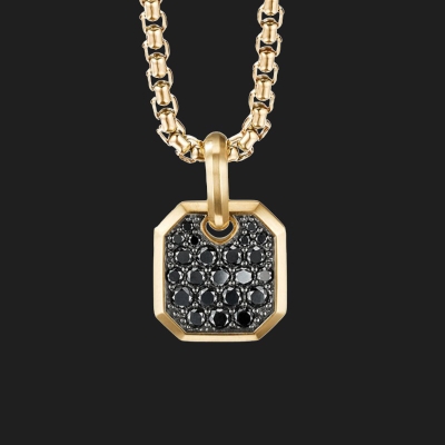 1.8 CTW Black/White/Sapphire Diamond Men's Amulet Pendant