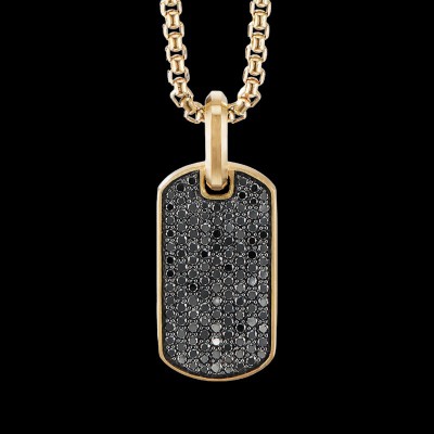 3.9 CTW Black Diamond Dog Tag Pendant