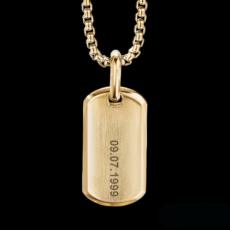 3.9 CTW Black Diamond Dog Tag Pendant