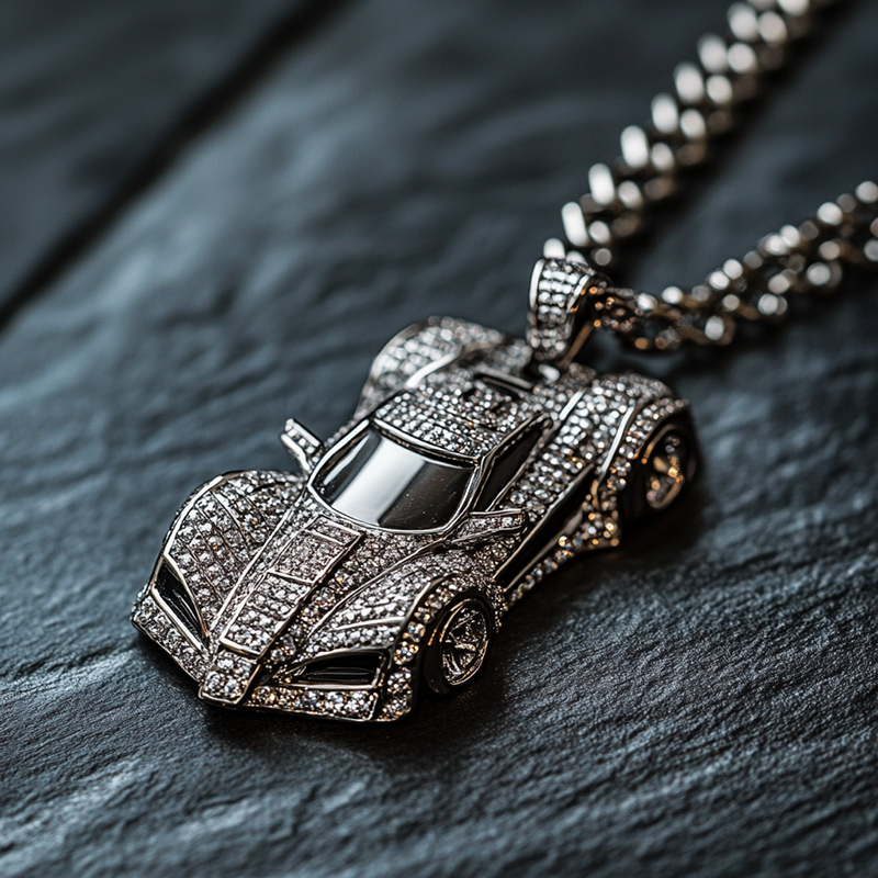 Micro Paved 3D Super Sports Car Pendant