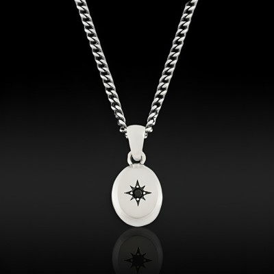 0.1 CTW Black Diamond North Star Pendant