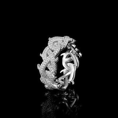 Crown of Thorns Ring in White Gold