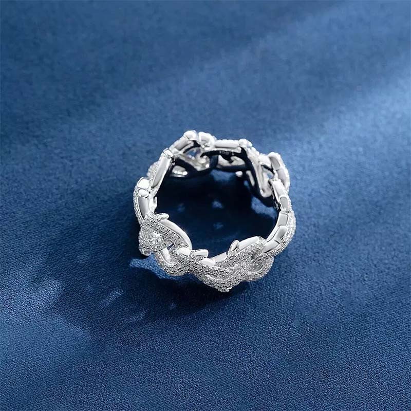 Crown of Thorns Ring in White Gold